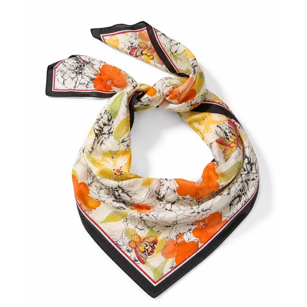Vince Camuto Floral Butterfly Scarf Square Womens Silky Feel Oversized 48in